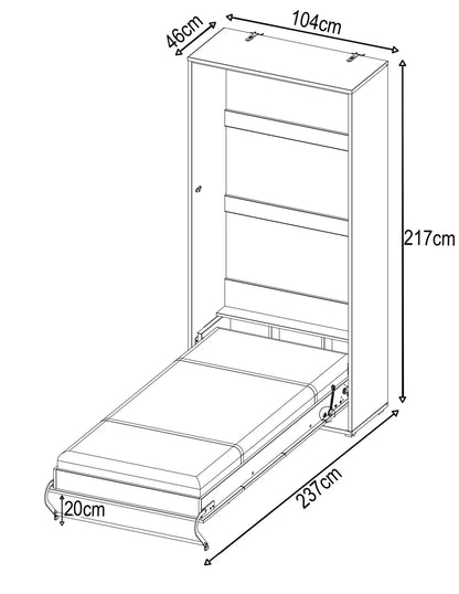 CP 1 Vertical Murphy Bed Concept 90cm - Murphy Bed - Tuck In Tight