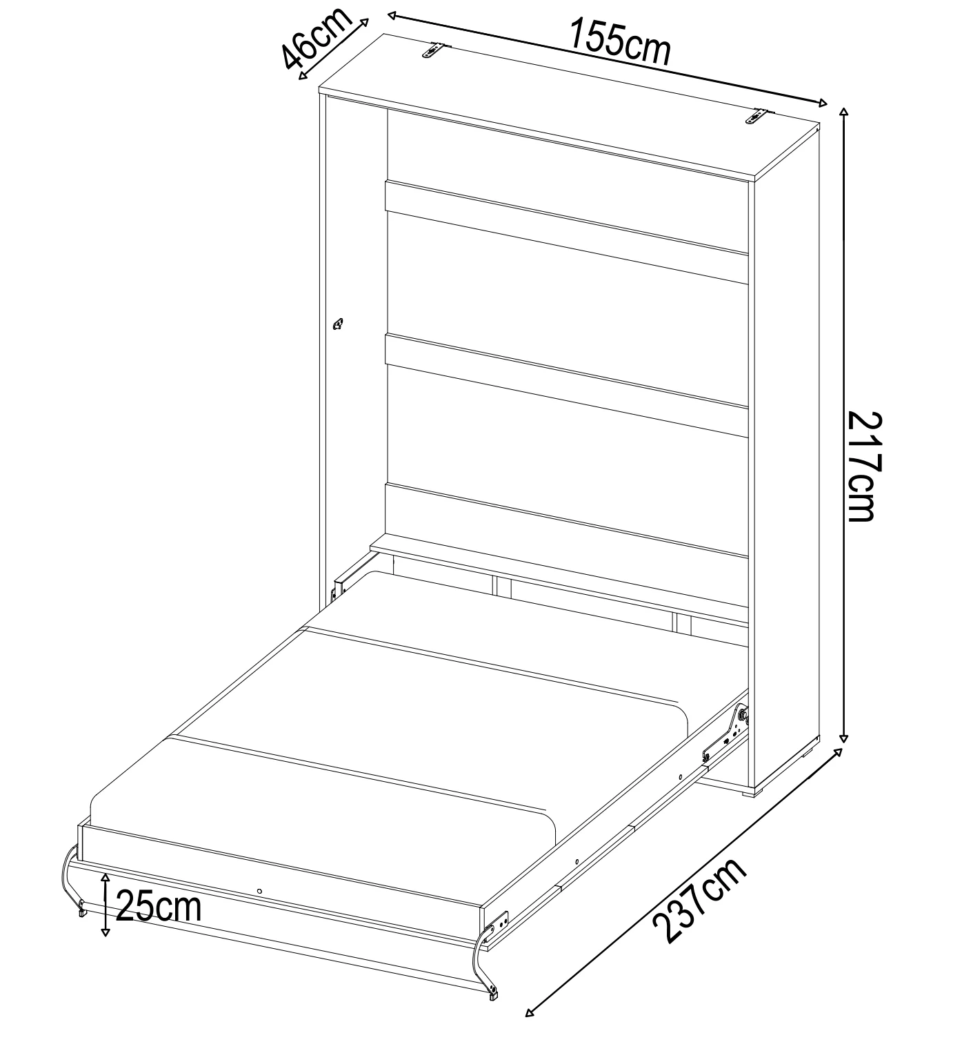 CP 3 Vertical Murphy Bed Concept 140cm - Murphy Bed - Tuck In Tight