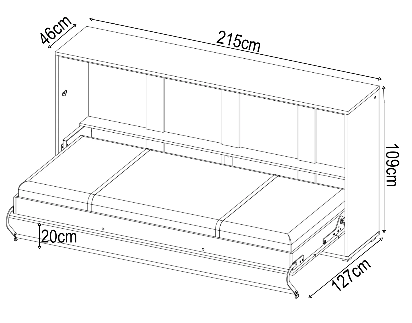 CP 4 Horizontal Murphy Bed Concept 90cm - Murphy Bed - Tuck In Tight