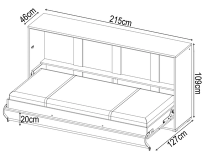 CP 4 Horizontal Murphy Bed Concept 90cm - Murphy Bed - Tuck In Tight