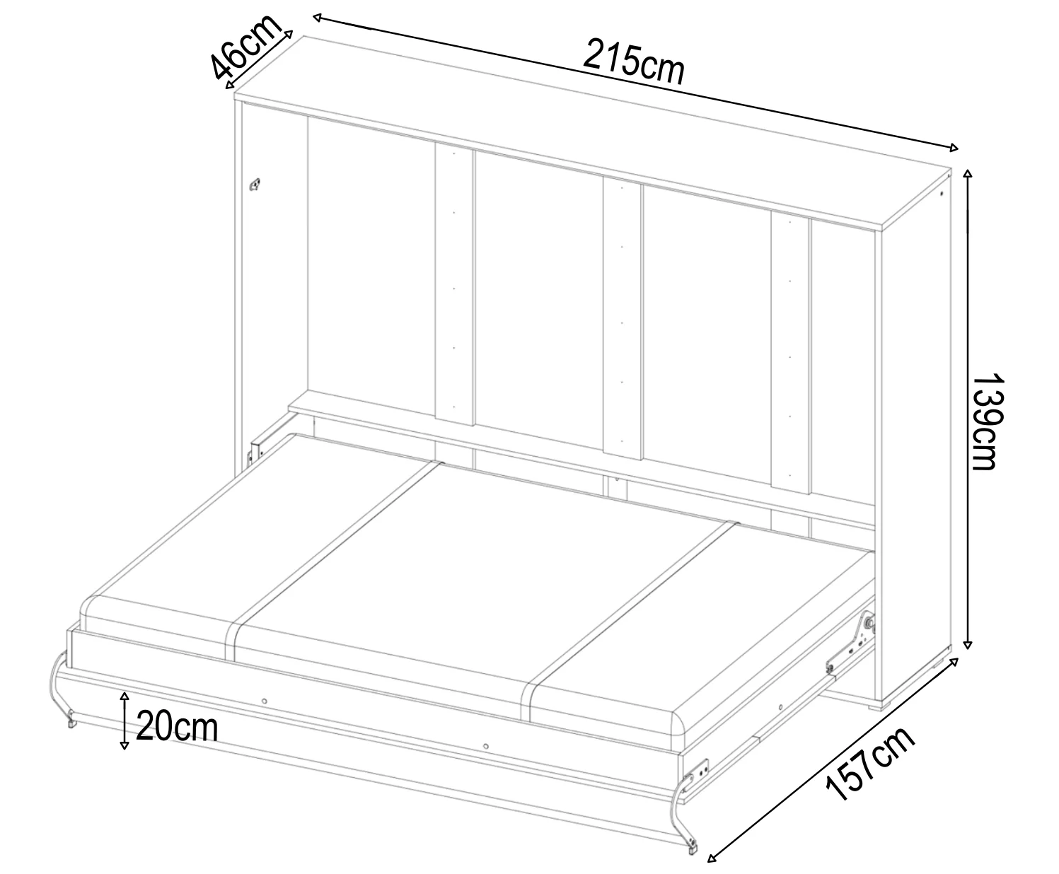 CP 5 Horizontal Murphy Bed Concept 120cm - Murphy Bed - Tuck In Tight