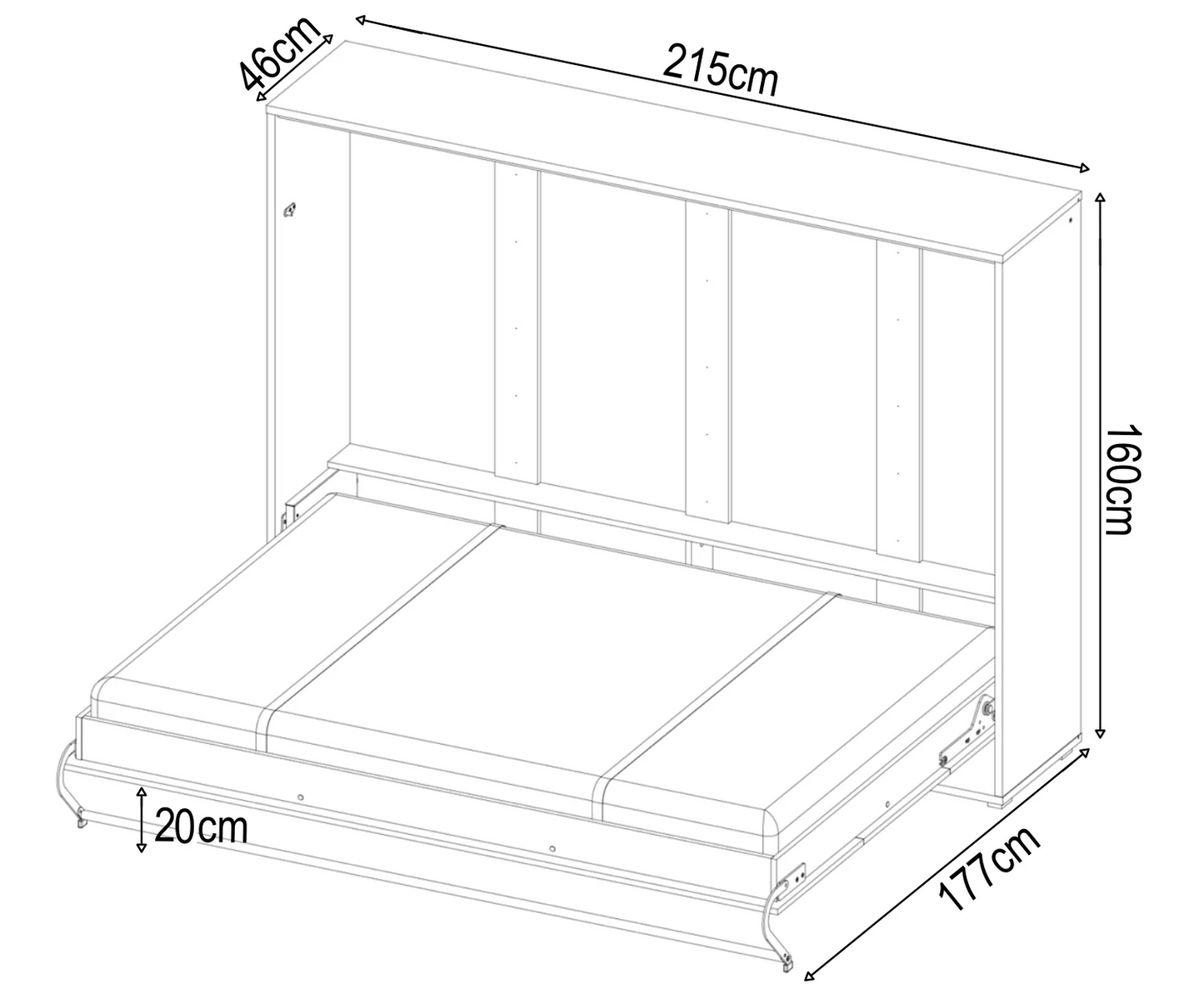 CP 6 Horizontal Murphy Bed Concept 140cm - Murphy Bed - Tuck In Tight