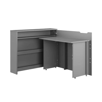 Convertible Work Desk w/Storage 115cm Grey Matt Right