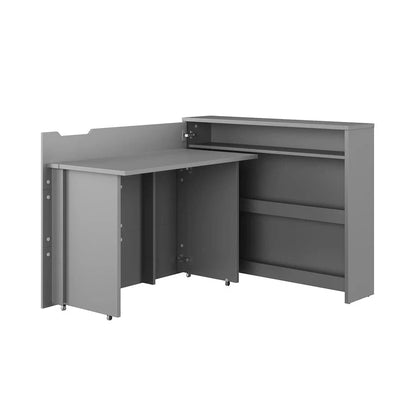 Convertible Work Desk w/Storage 115cm Grey Matt left