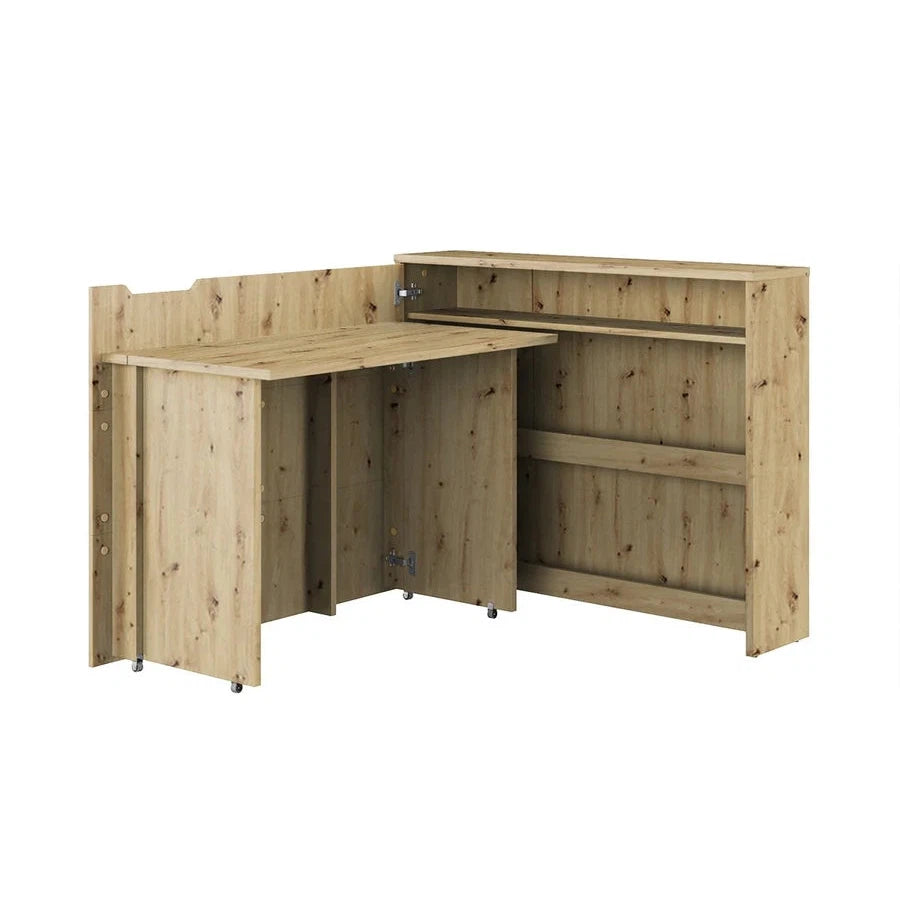 Convertible Work Desk w/Storage 115cm Oak Artisan Right