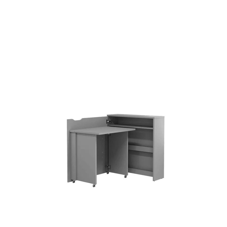 Convertible Work Desk w/Storage 90cm Grey Matt  Left