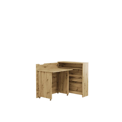 Convertible Work Desk w/Storage 90cm Oak Artisan left