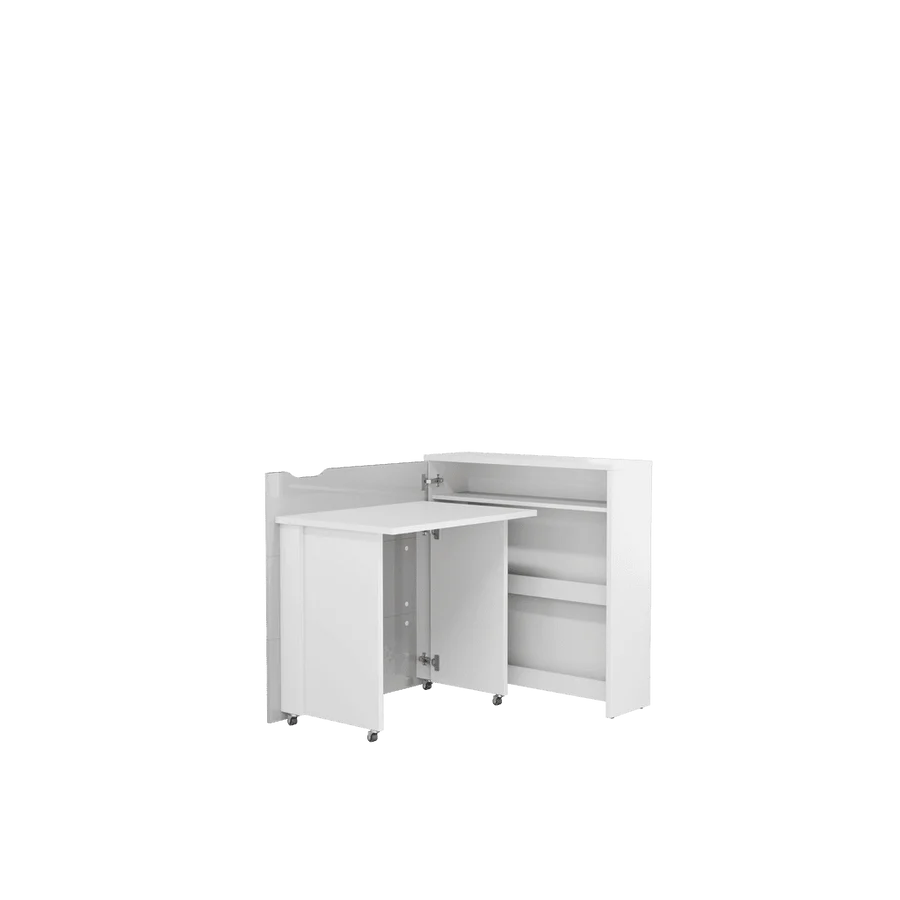 Convertible Work Desk w/Storage 90cm White left