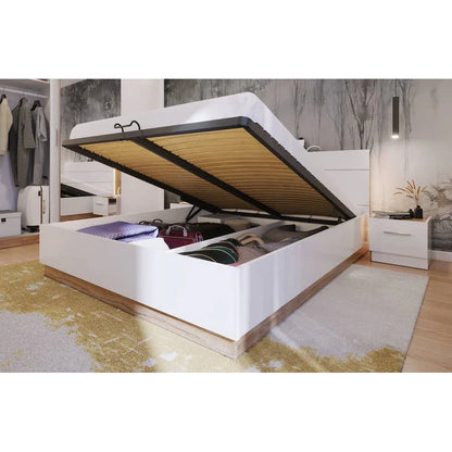 Ottoman Dentro Bed w/ Storage and LED Lifestyle Image Open from Tuck In Tight